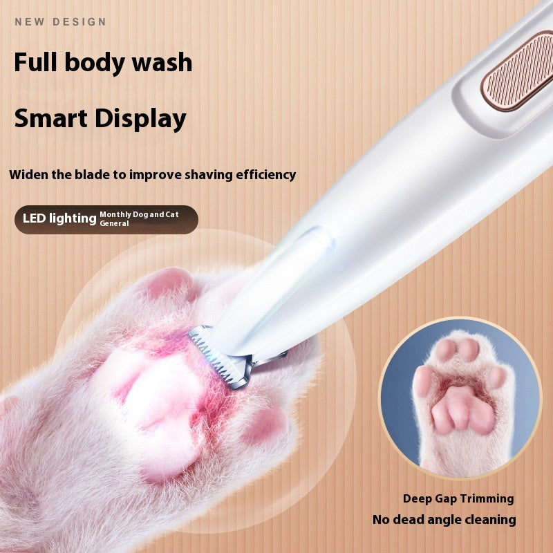 LED Dog Paw Trimmer – Waterproof Pet Hair Clippers with Display