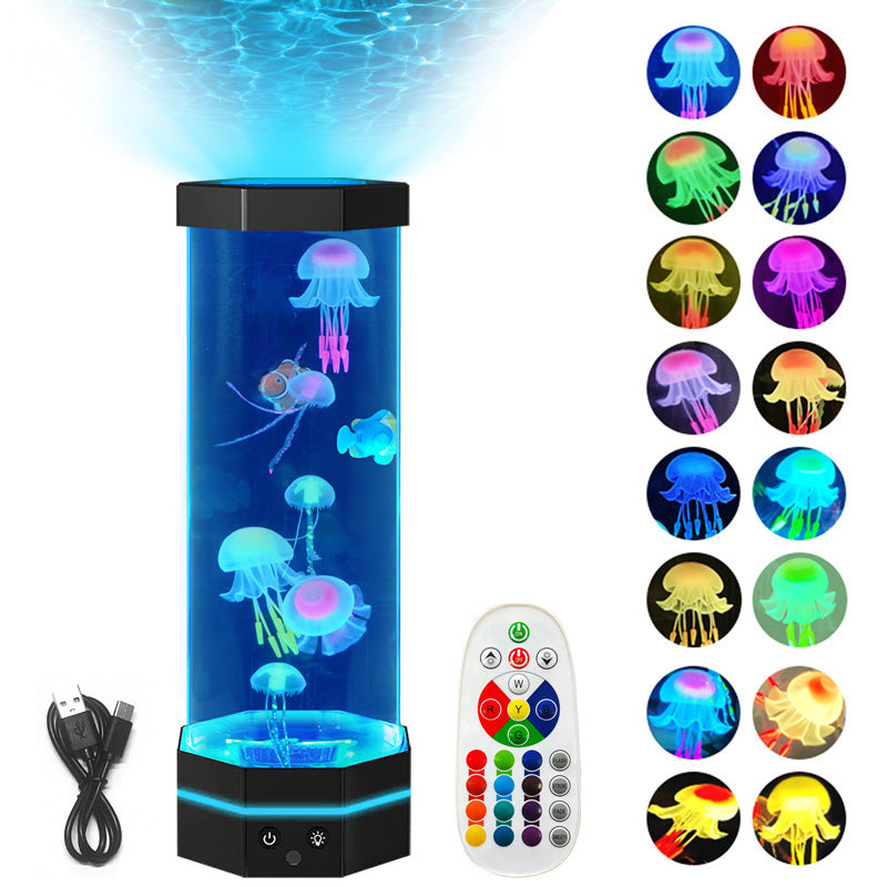 17-Color Changing Jellyfish Lava Lamp with Remote Control