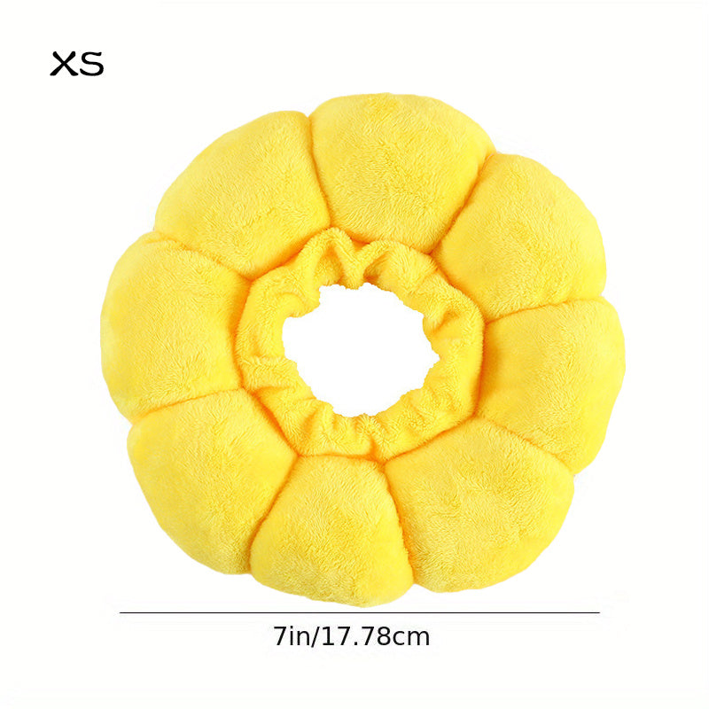Cute Sunflower Recovery Collar for Cats & Small Dogs – Adjustable Soft E-Collar for Surgery & Wound Protection