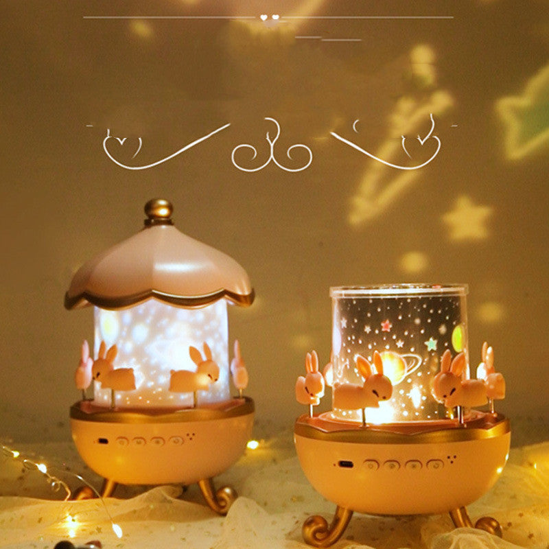 Kids Night Light Projector - Space Rotation LED Lamp with 12 Films