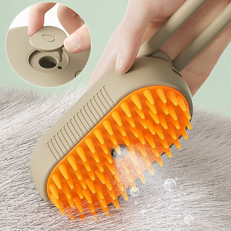 3-in-1 Electric Pet Steam Brush – Grooming, Massage & Hair Removal