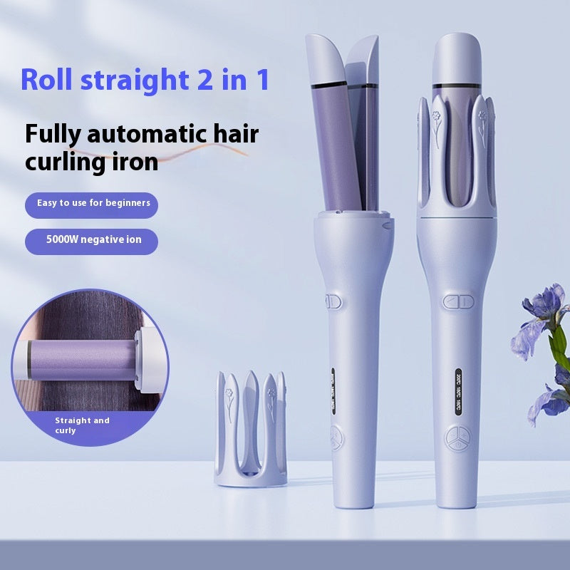 2-in-1 Automatic Hair Curler & Straightener – Fast-Heating Ceramic Styling Tool with Negative Ions