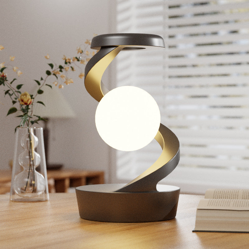 Rotating Moon Desk Lamp – Wireless Phone Charger & Touch Sensor Night Light