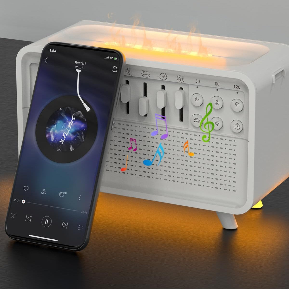 3-in-1 Sleep Aid: Bluetooth Speaker, Night Light & Humidifier