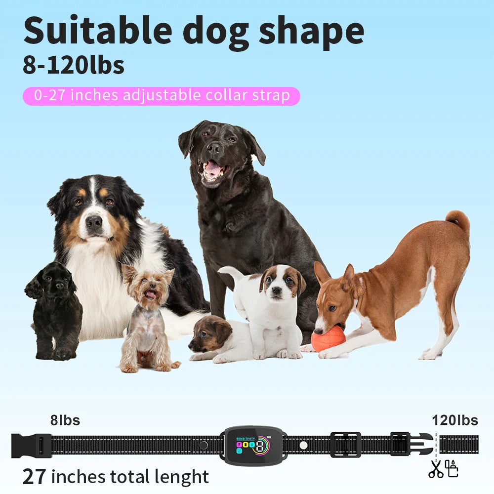 Smart Anti-Bark Dog Collar – Rechargeable Bark Control with HD Display & IP67 Waterproof Protection