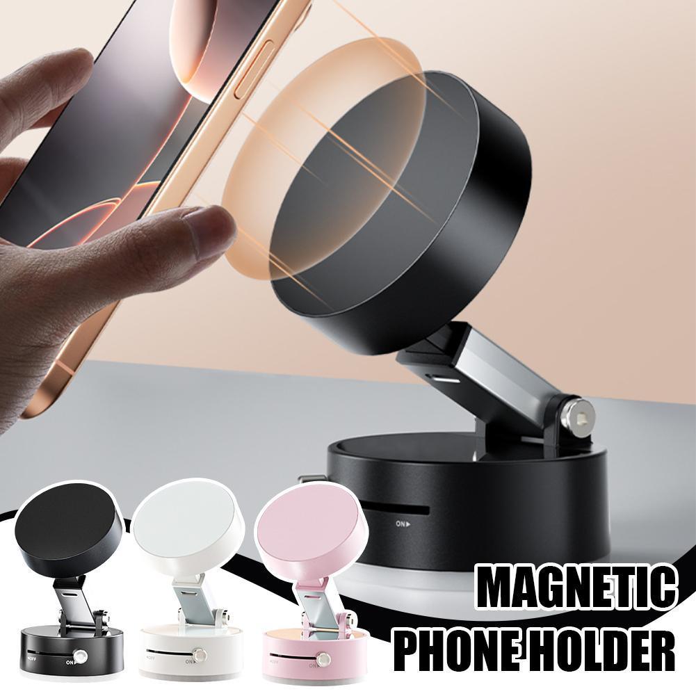 Foldable Magnetic Car Phone Mount – 360° Vacuum Suction with Hands-Free Navigation