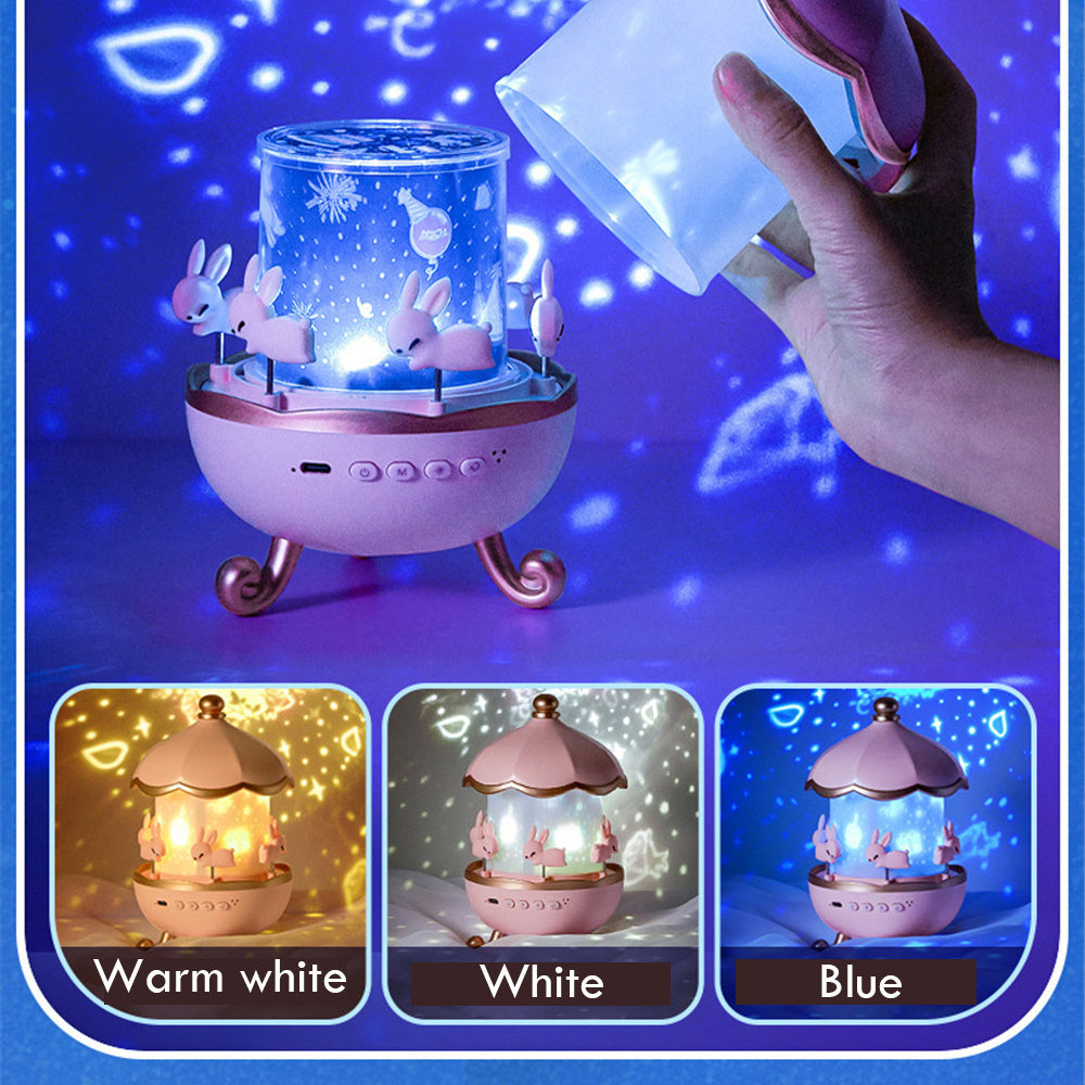 Kids Night Light Projector - Space Rotation LED Lamp with 12 Films