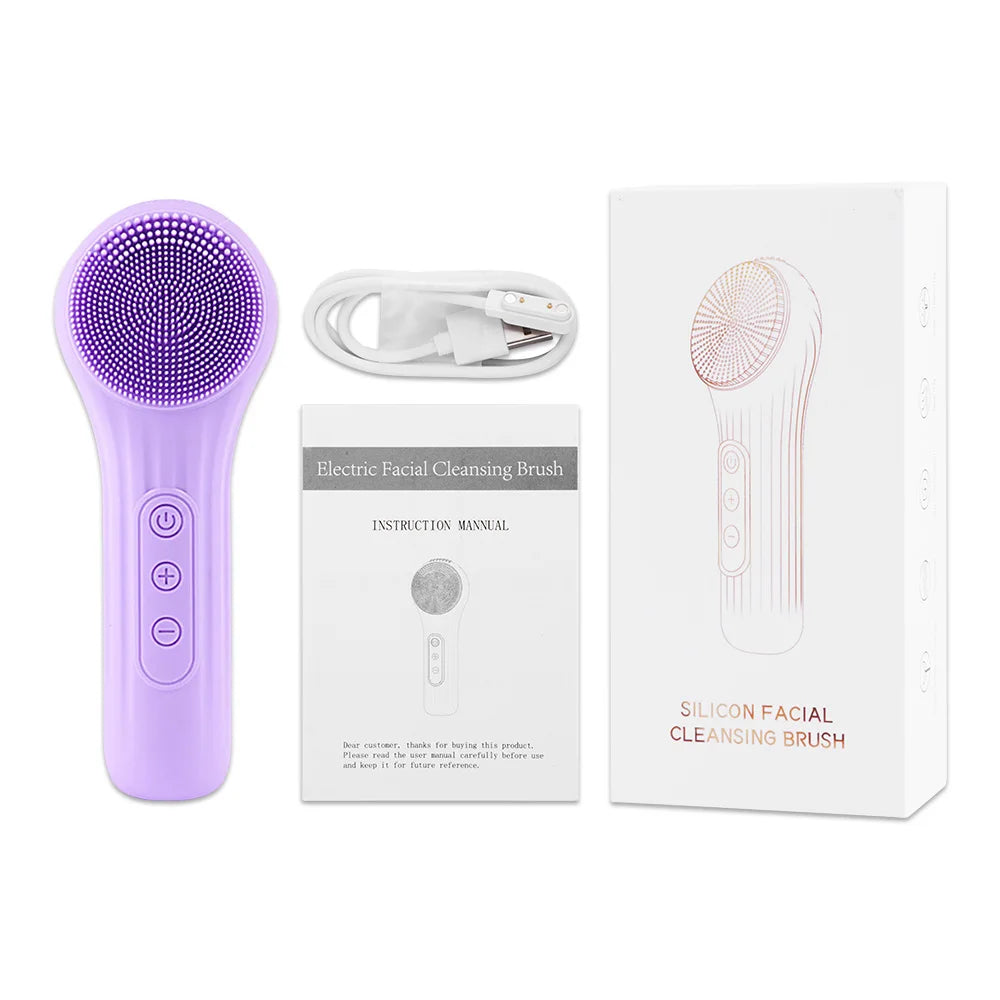 Sonic Silicone Facial Cleansing Brush IPX7 Heated