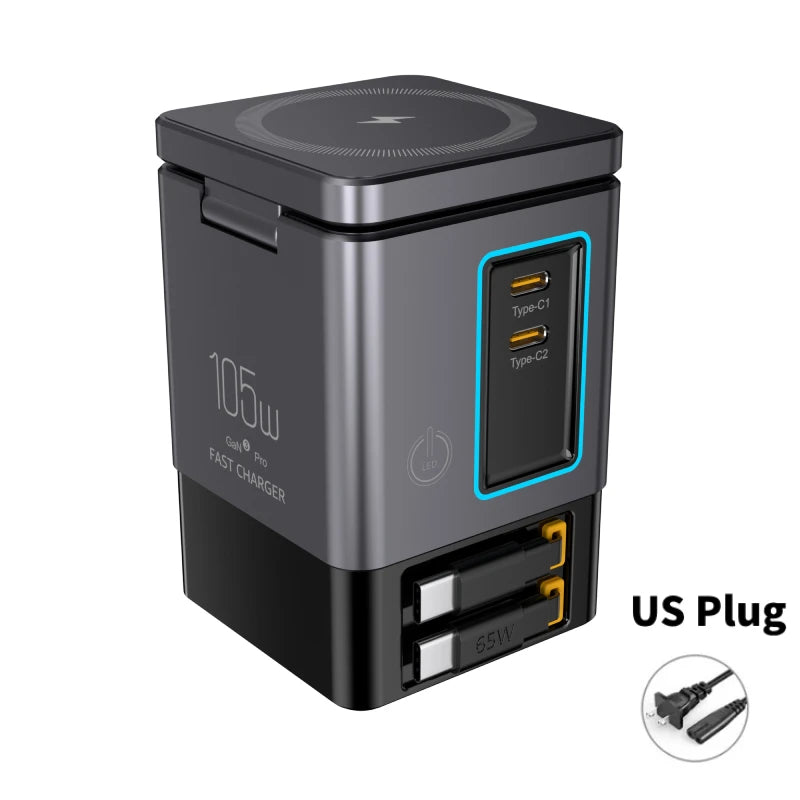 GaN 105W Tower Charging Station Six Ports