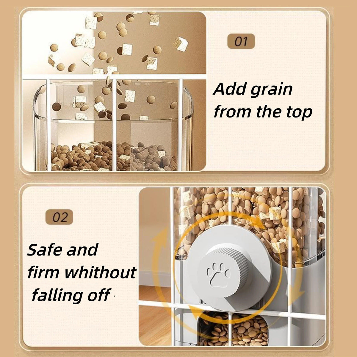 1.2L Automatic Hanging Pet Feeder Bowl – Food Dispenser for Small Dogs, Cats & Rabbits