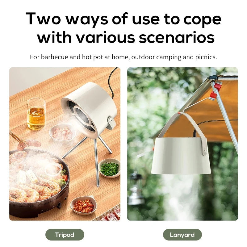 Portable Desktop Kitchen Hood – USB Rechargeable Mini Exhaust Fan for Smoke & Odor Removal