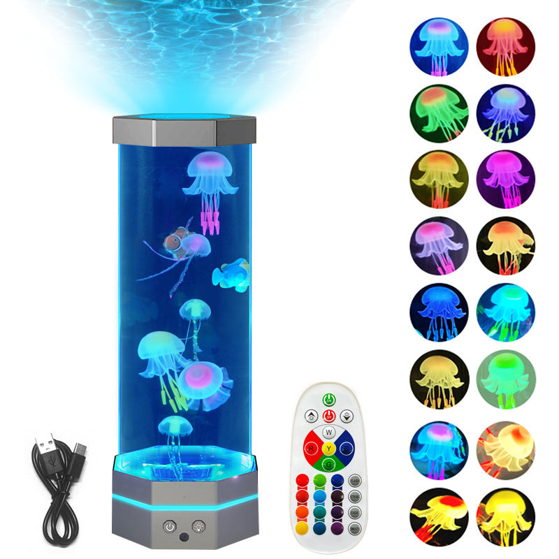 17-Color Changing Jellyfish Lava Lamp with Remote Control