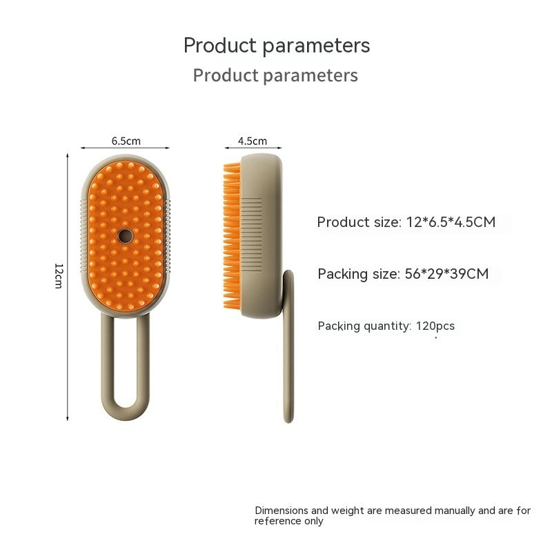 3-in-1 Electric Pet Steam Brush – Grooming, Massage & Hair Removal
