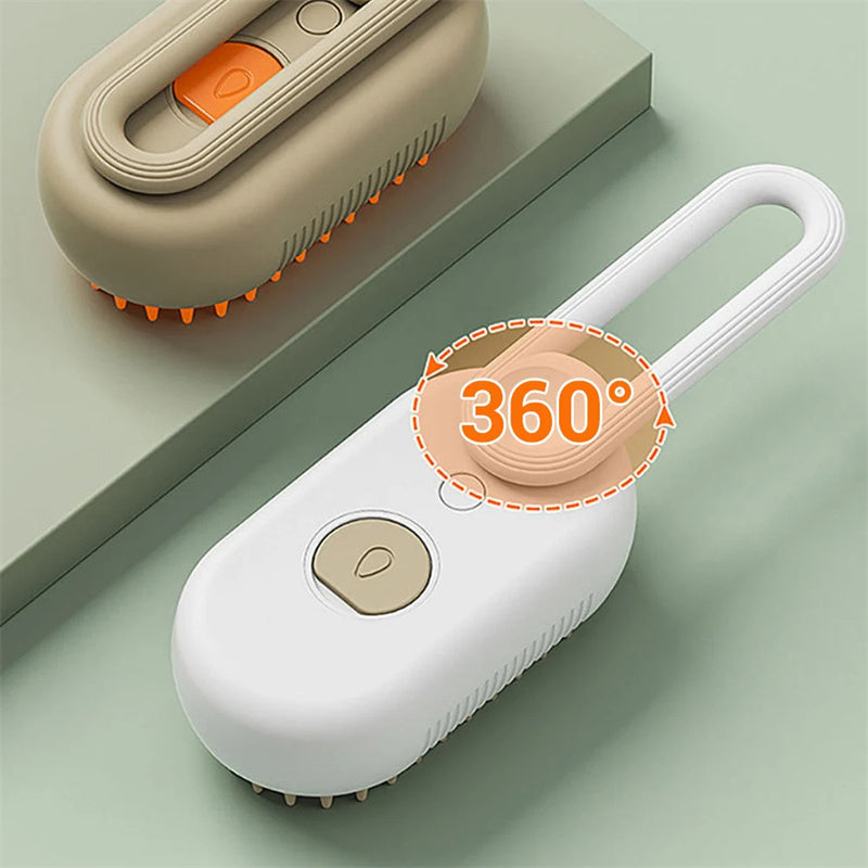3-in-1 Electric Pet Steam Brush – Grooming, Massage & Hair Removal