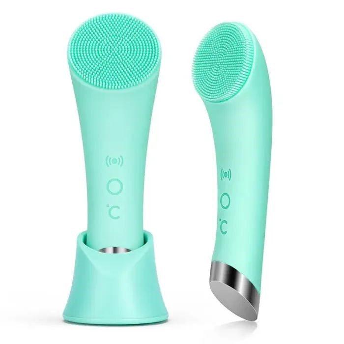 Electric Silicone Face Cleansing Brush, Vibration Heating