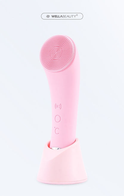 Electric Silicone Face Cleansing Brush, Vibration Heating
