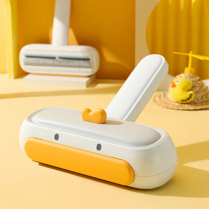 Cleaning tool with duck design on a yellow background