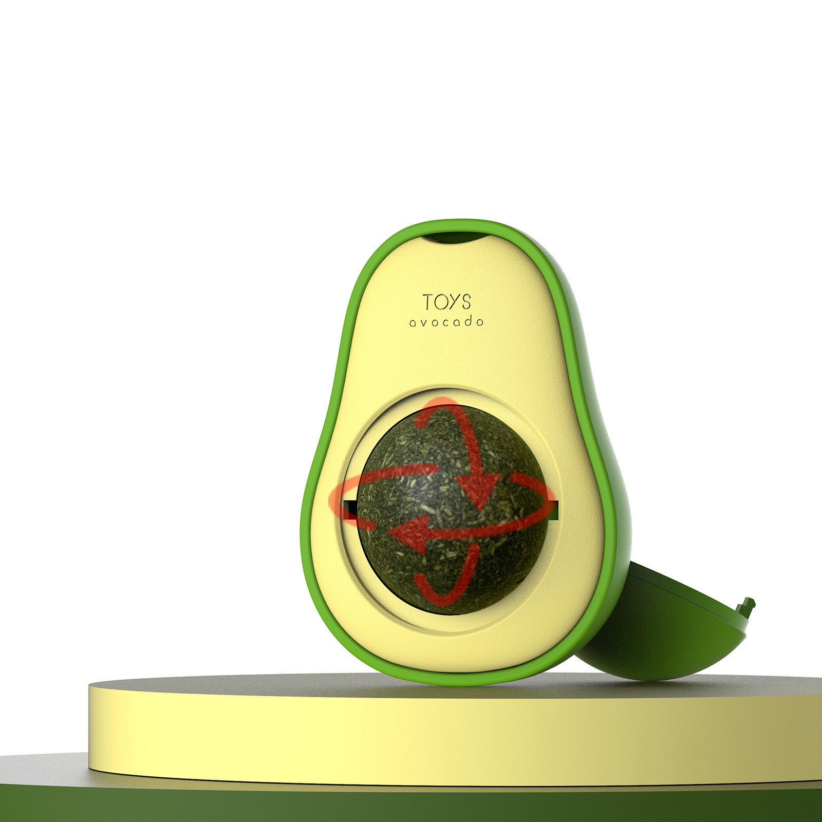 Avocado-shaped toy with a white background