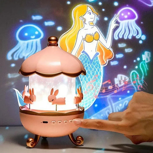 Kids Night Light Projector - Space Rotation LED Lamp with 12 Films