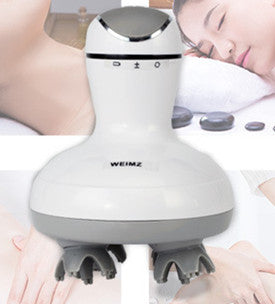 Person using a massage device on their leg with a blurred background Electric Massagers