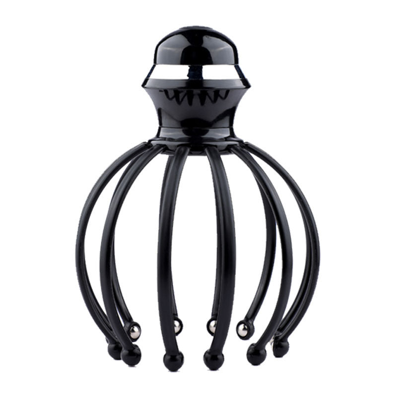 12-Claw Vibrating Scalp Massage Device - Black hair dryer diffuser on a white background