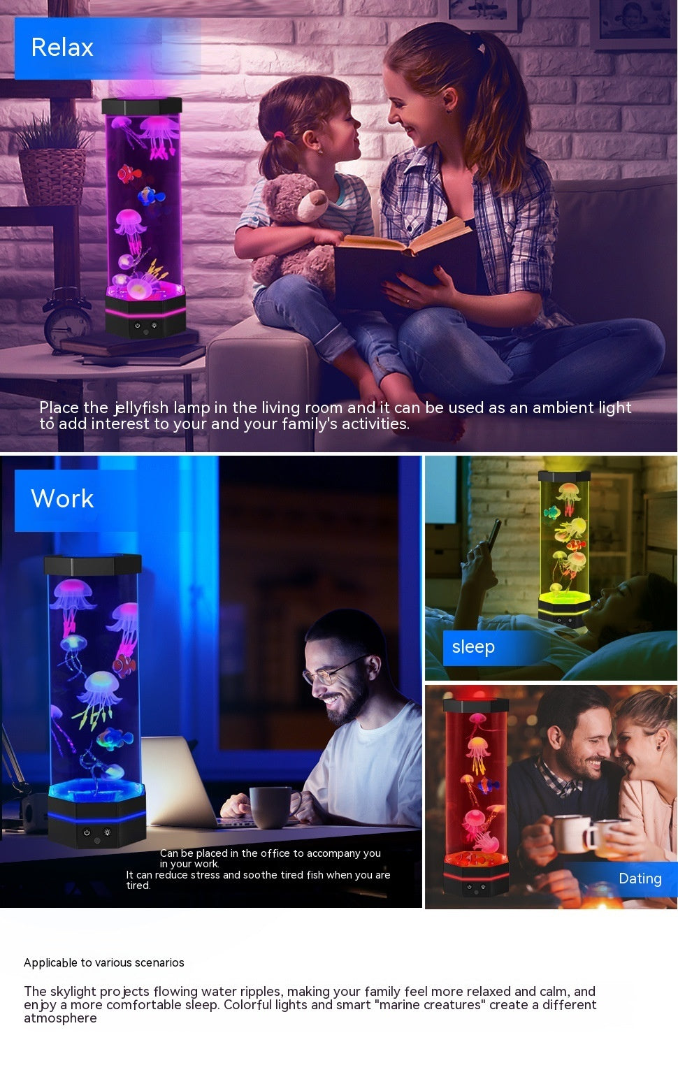 17-Color Changing Jellyfish Lava Lamp with Remote Control