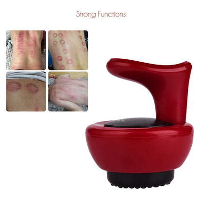 Electric Massagers Red and black device with images of skin conditions on a white background