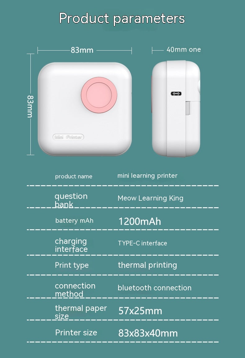 Mini Portable Thermal Printer – Wireless Photo & Label Printer for iOS and Android
