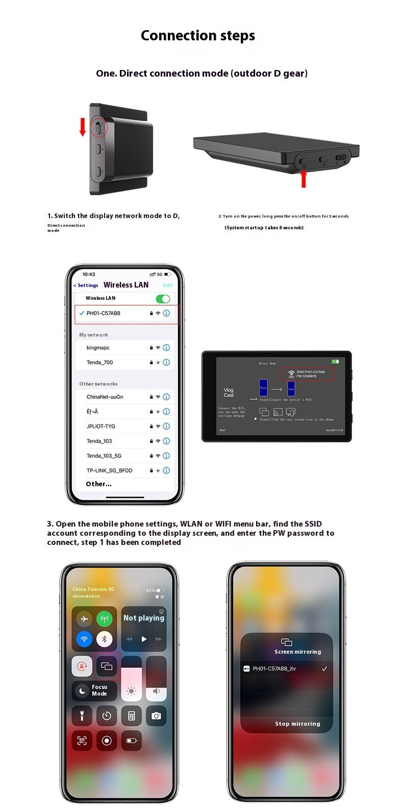 Selfie Monitor Screen for iPhone – Perfect for Vlogging, Live Streaming & Videos