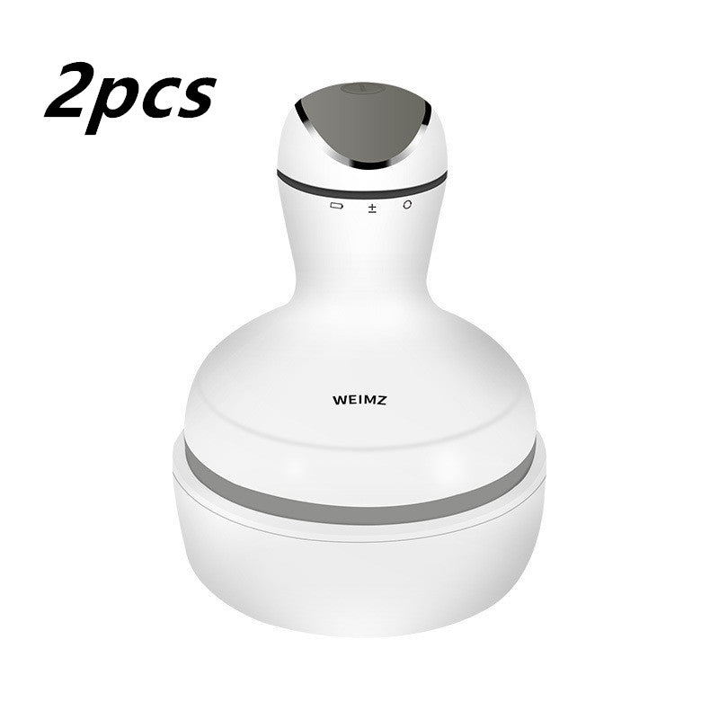 Rechargeable Electric Scalp Head Massager - White electronic device with  branding on a white background, labeled as 2pcs. Electric Massagers