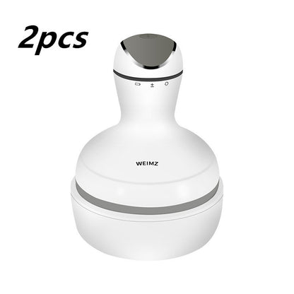 Rechargeable Electric Scalp Head Massager - White electronic device with  branding on a white background, labeled as 2pcs. Electric Massagers