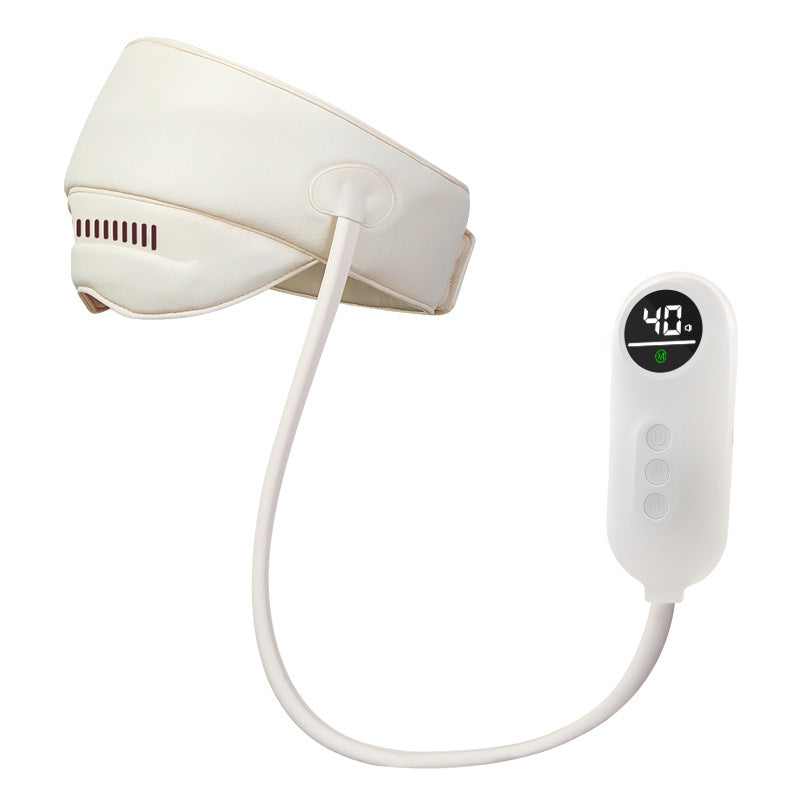 White heating pad with digital controller on a white background