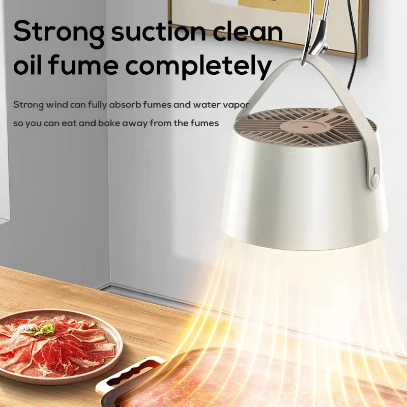 Portable Desktop Kitchen Hood – USB Rechargeable Mini Exhaust Fan for Smoke & Odor Removal