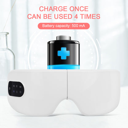 Eye Masks.
White electronic device with a black and blue component, featuring text about battery capacity.