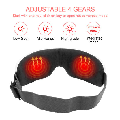 Heated eye mask with adjustable gears on a white background