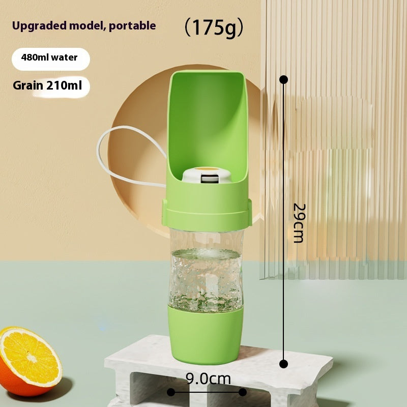 2-in-1 Travel Dog Water Bottle & Food Feeder – Portable Pet Dispenser for Outdoor Adventures