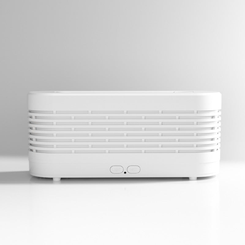 White electronic device on a gray background