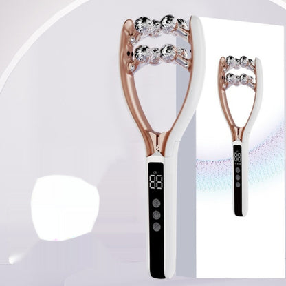 Beauty tool with digital display on a white background