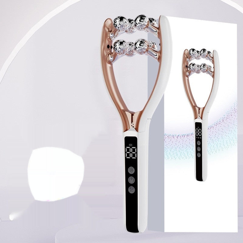 Beauty tool with digital display on a white background