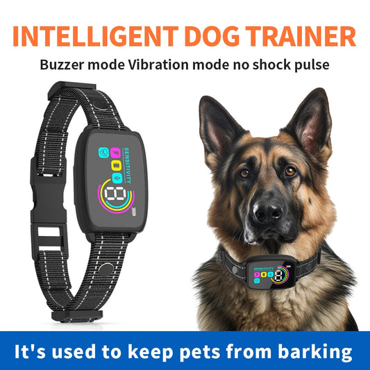 Smart Anti-Bark Dog Collar – Rechargeable Bark Control with HD Display & IP67 Waterproof Protection