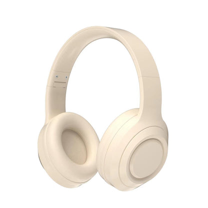 Noise Reduction Bluetooth Wireless Music Headset -
Beige headphones on a white background