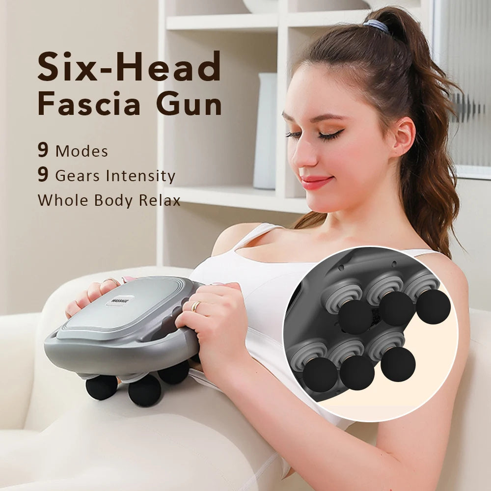 6-Head Fascia Massage Gun – Deep Tissue Muscle Therapy CXJ