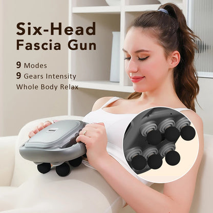 6-Head Fascia Massage Gun – Deep Tissue Muscle Therapy CXJ