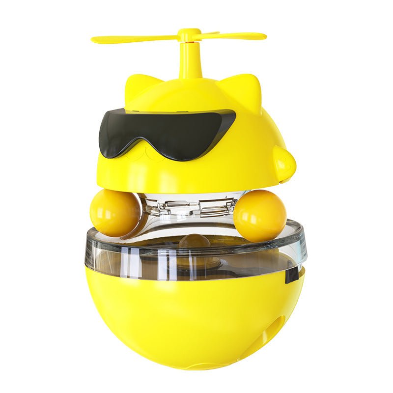 Yellow lemon squeezer with a propeller on a white background