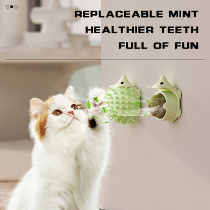 Wall-Mounted Cat Self-Groomer Brush – Corner Face Scratcher & Massage