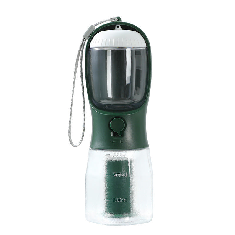 3-in-1 Portable Dog Water Bottle – Pet Cup with Food Container & Waste Bag Dispenser | Travel-Friendly Pet Accessory