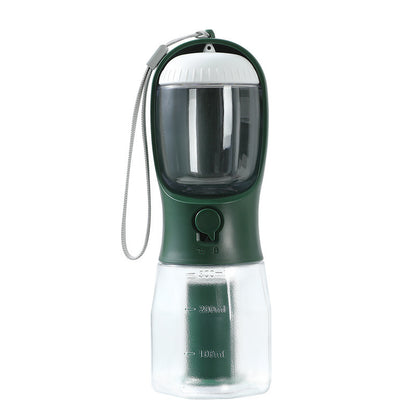 3-in-1 Portable Dog Water Bottle – Pet Cup with Food Container & Waste Bag Dispenser | Travel-Friendly Pet Accessory