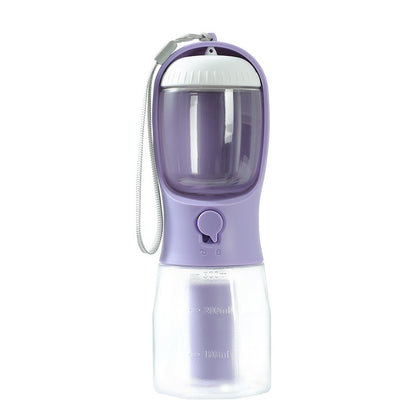 3-in-1 Portable Dog Water Bottle – Pet Cup with Food Container & Waste Bag Dispenser | Travel-Friendly Pet Accessory