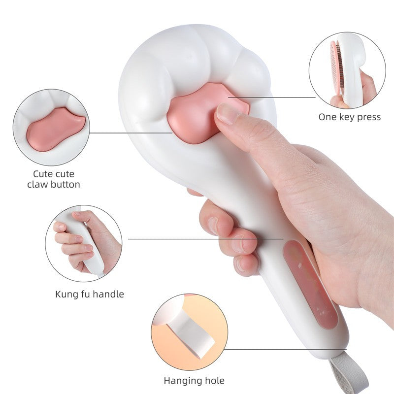 Handheld device with various features labeled, including a claw button, handle, and hanging hole.