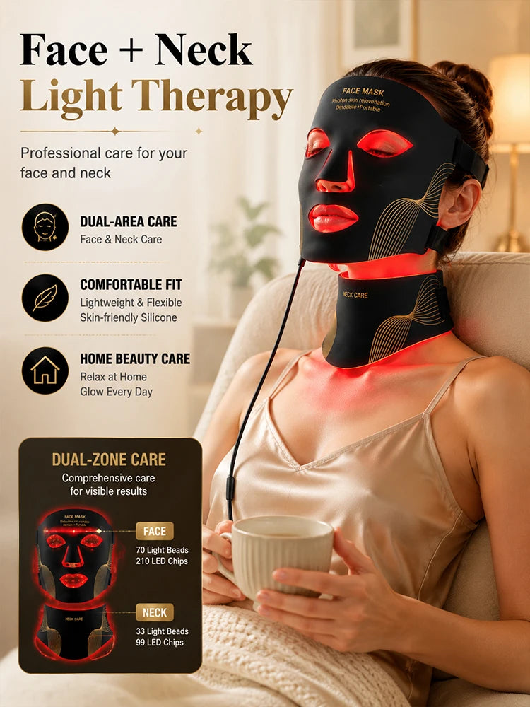 7-Color LED Therapy Mask Face Neck Glow